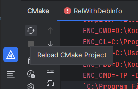 Image showing how to rerun CMake in CLion