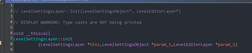The signature of LevelSettingsLayer::init on Android, acquired through a symbol